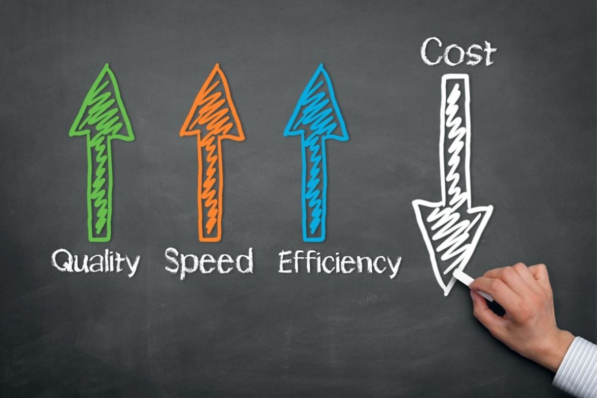 Graph showing reduction in IT expenses through optimization strategies